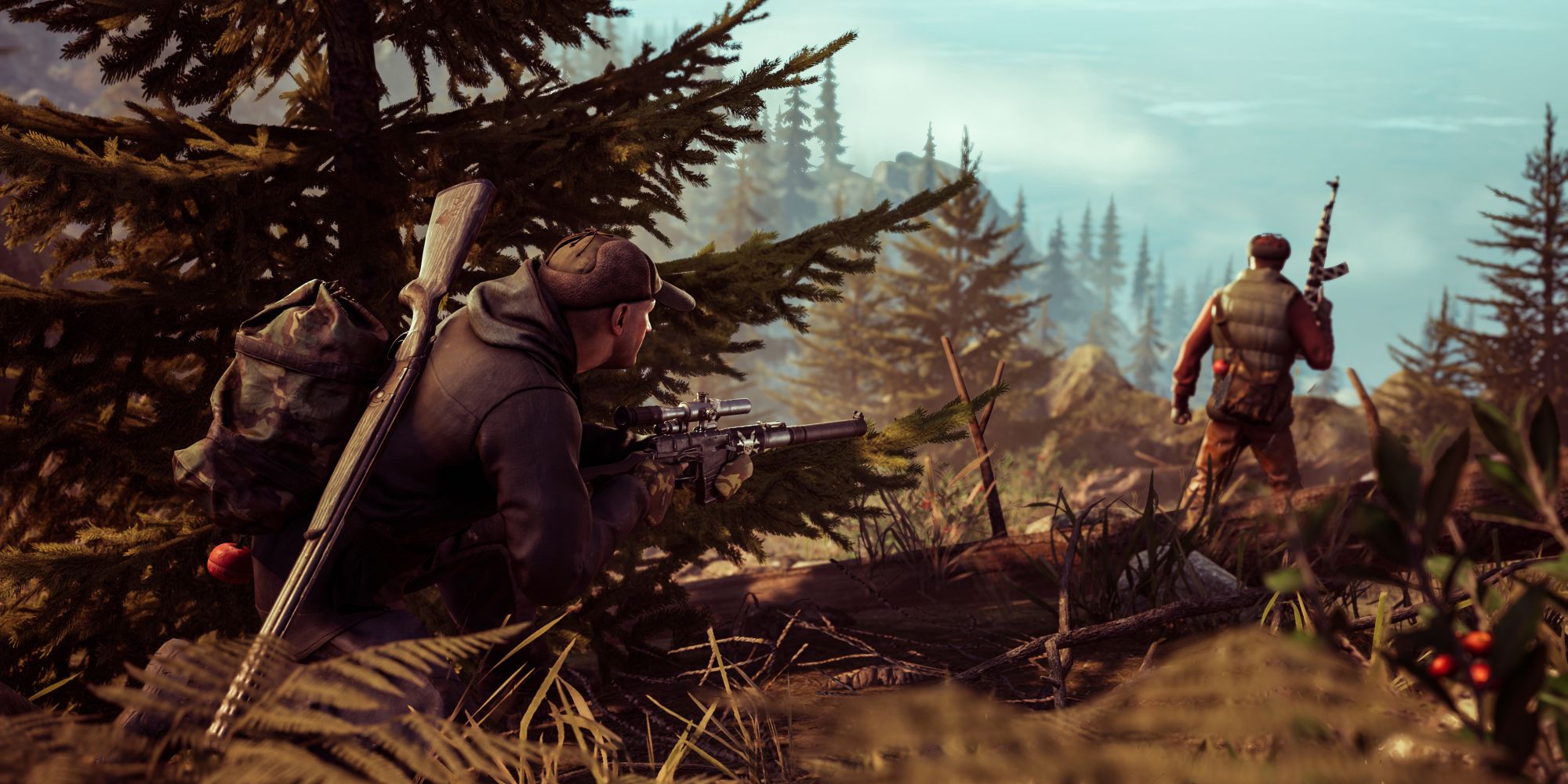 Vigor Screenshot Of One Player With Rifle Sneaking Up To Another