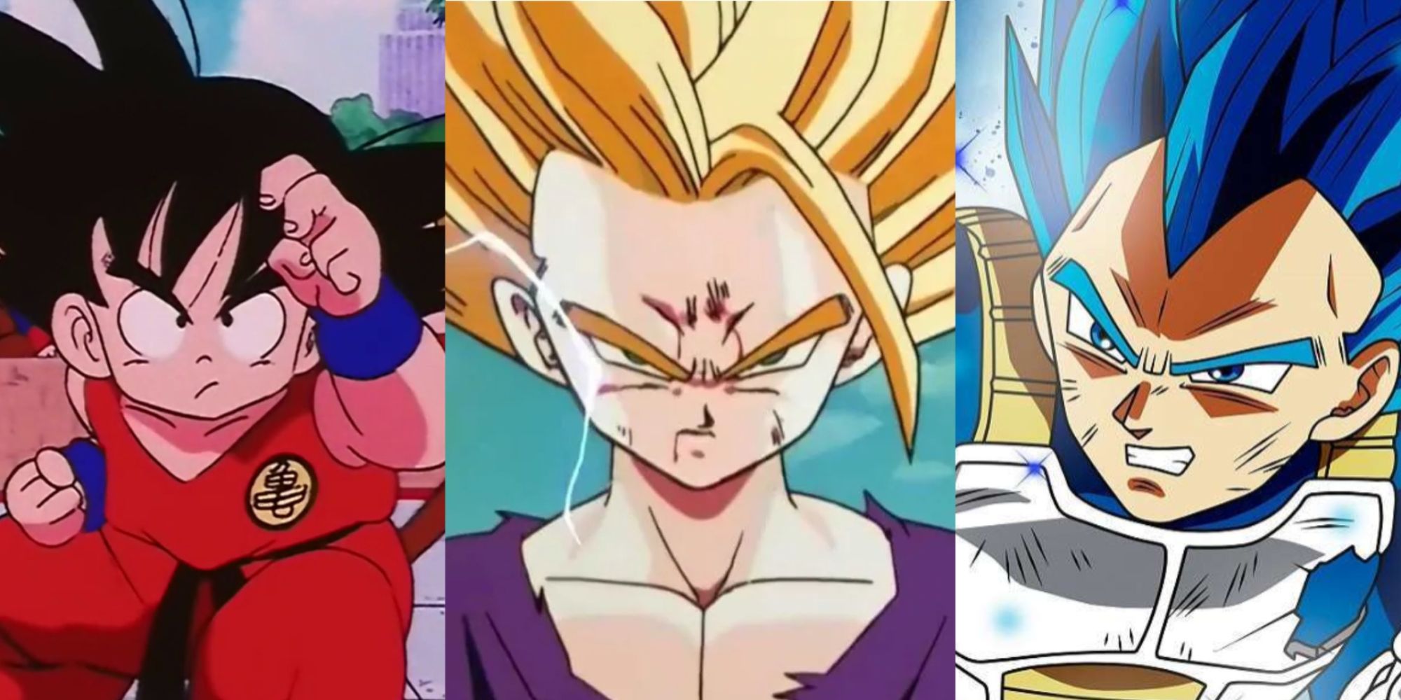 Where To Watch Dragon Ball Series And Movies Featured Split Image Including Kid Goku, Teen Gohan, and Vegeta