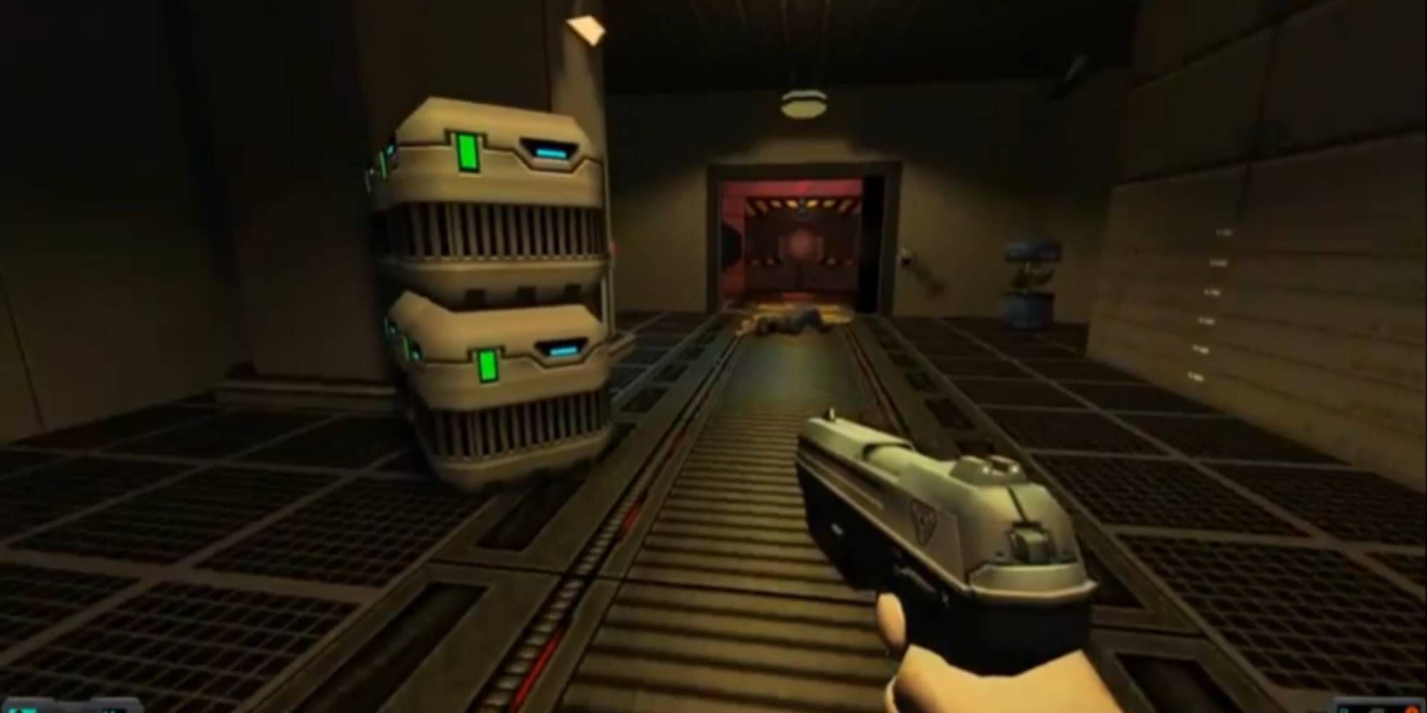 Wielding a pistol in System Shock 2