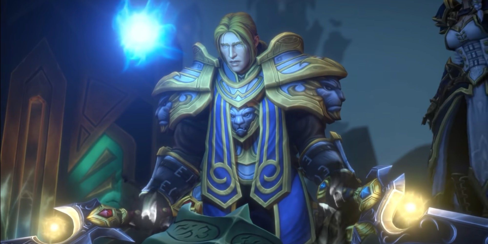 World of Warcraft Anduin being free of the Jailers control with Jaine in the background