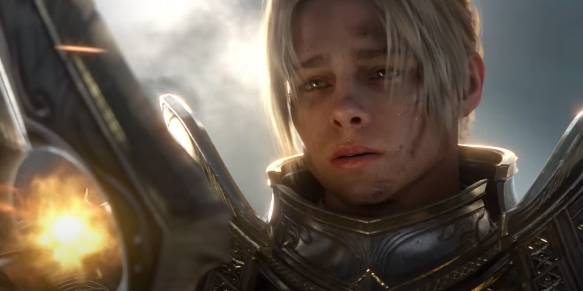 World of Warcraft Anduin in heavy armor during Battle for Azeroth cinematic