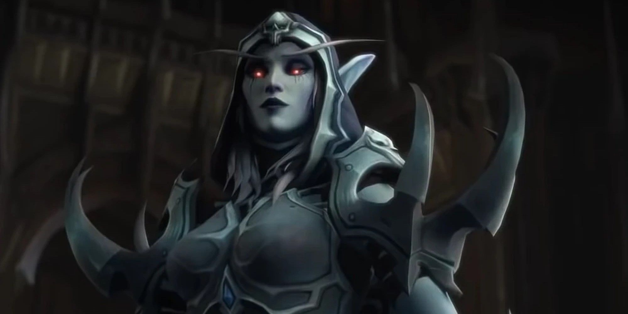 World of Warcraft Sylvanas in her Jailer Pawn outfit