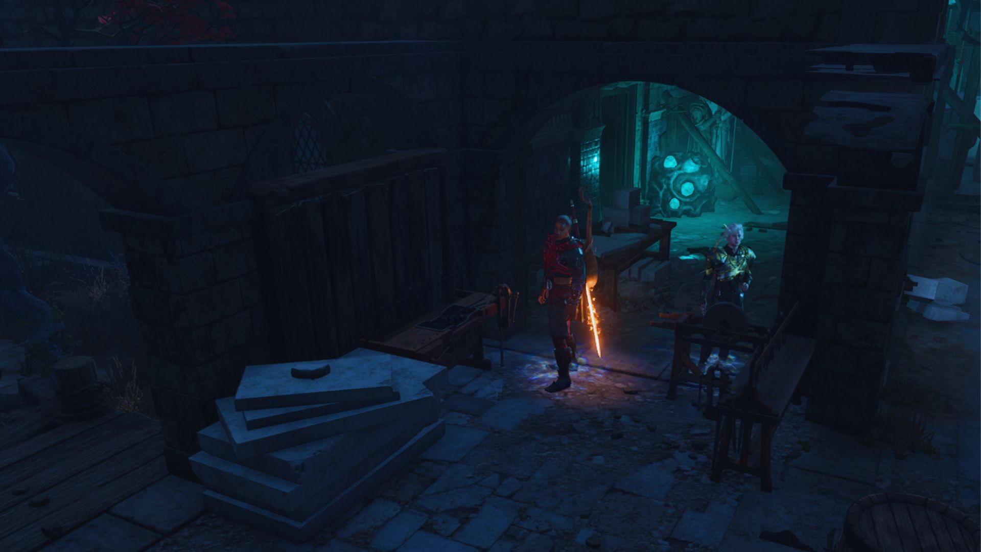 Baldur's Gate 3 - Player at Infernal Iron location in Mason's Guild