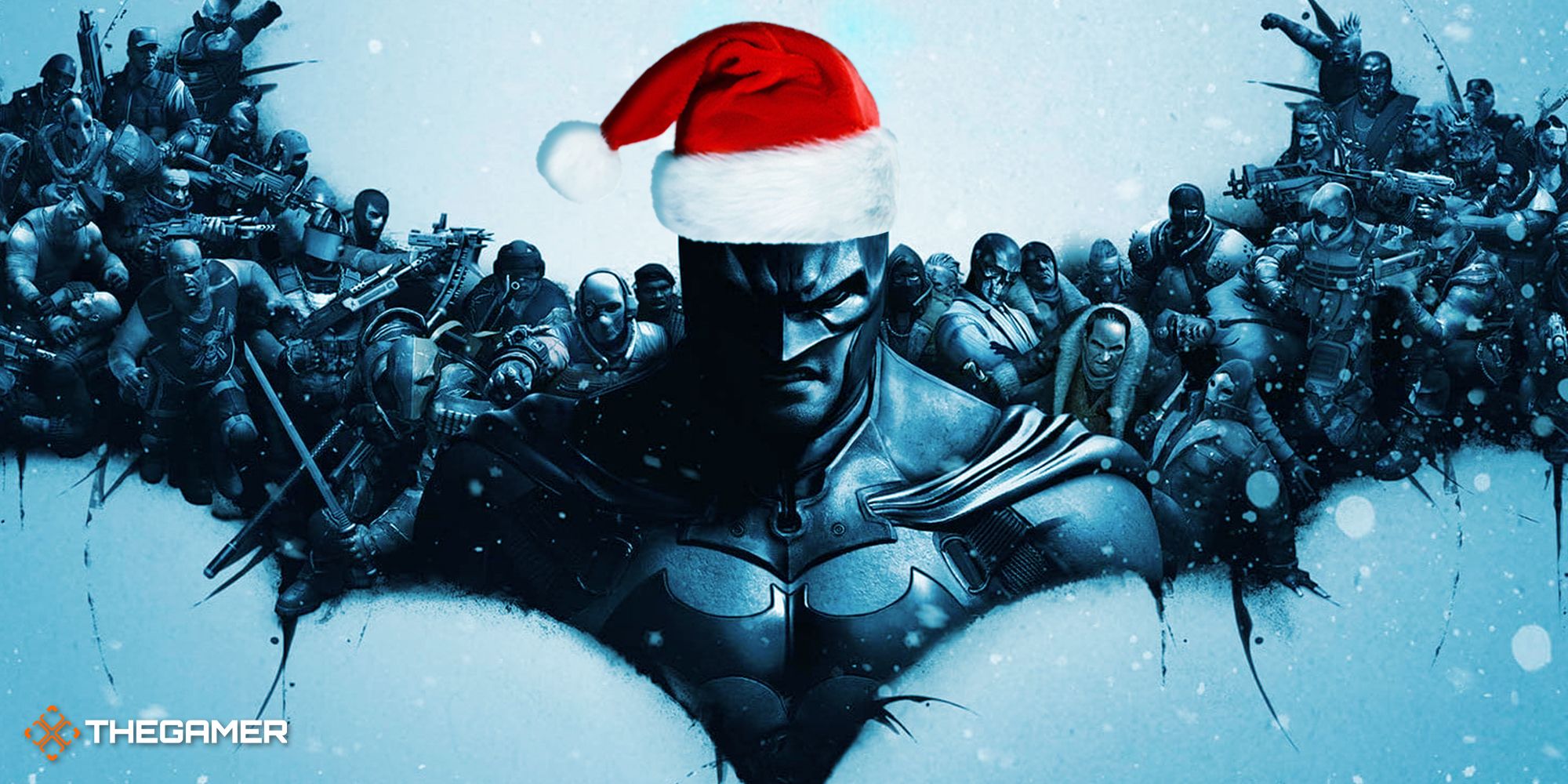 Arkham Origins Batman in a Santa hat