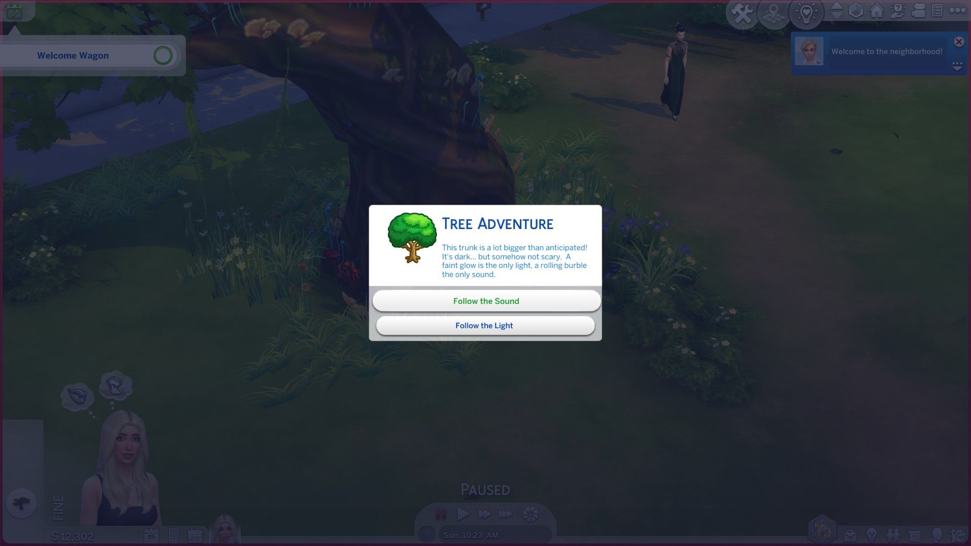 Sylvan Glade UI prompt in The Sims 4