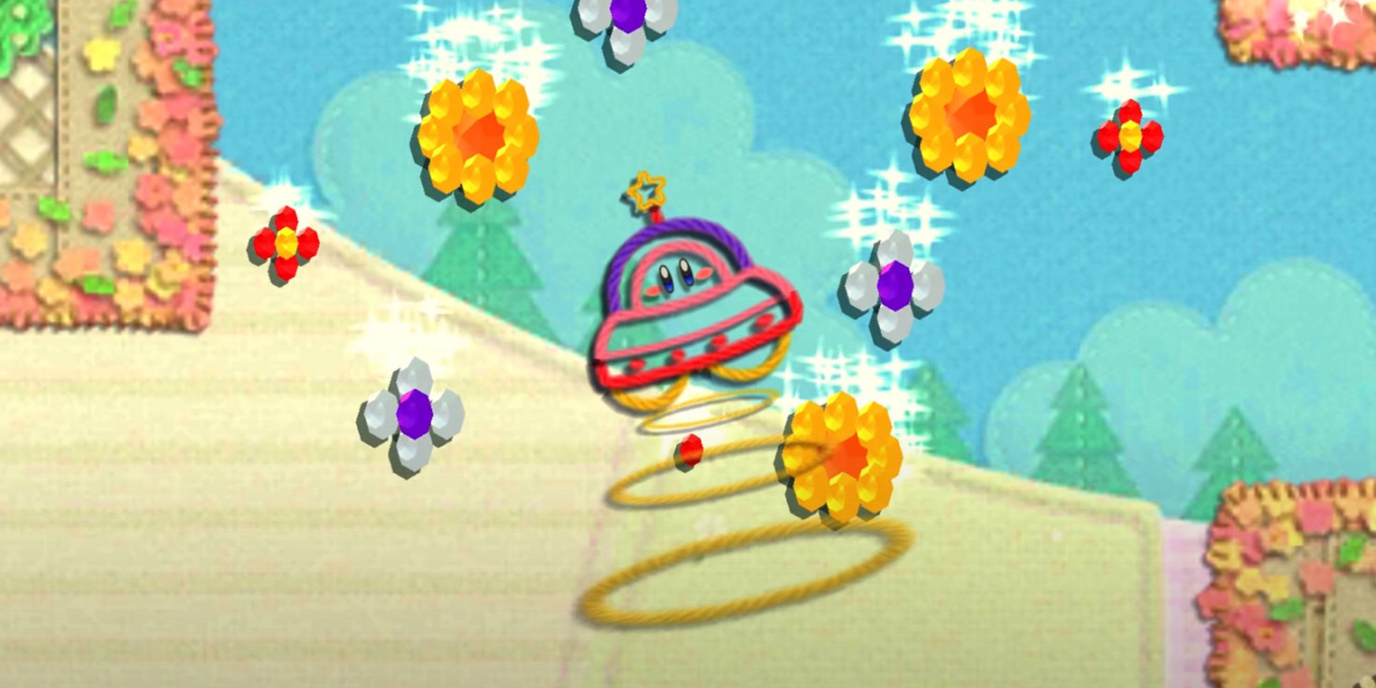 Kirby Extra Epic Yarn - Kirby turning into a UFO