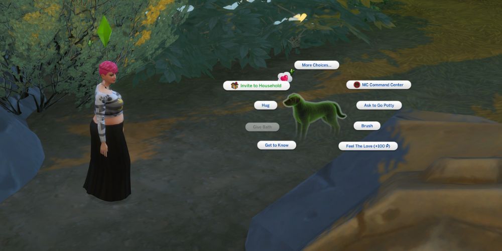 The Sims 4 Cats & Dogs: inviting ghost dog to household