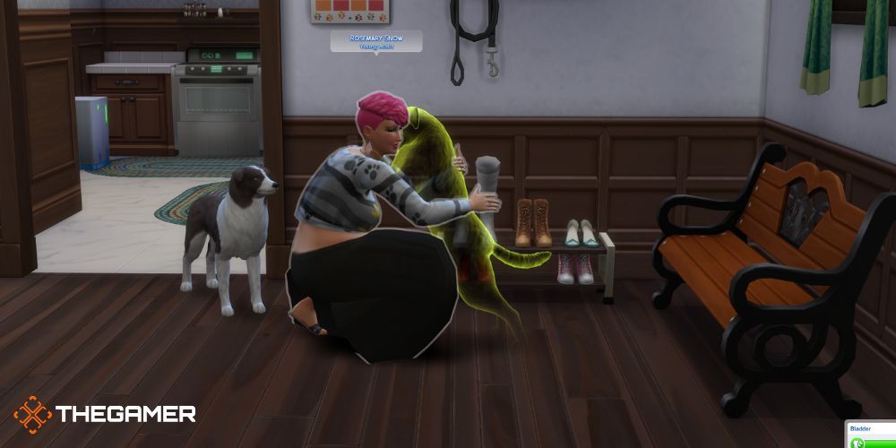 The Sims 4 Cats & Dogs: Hugging ghost dog that is now your pet