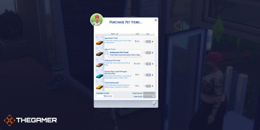 The Sims 4 Cats & Dogs: Buying Ambrosia Treat from pet hospital vending machine