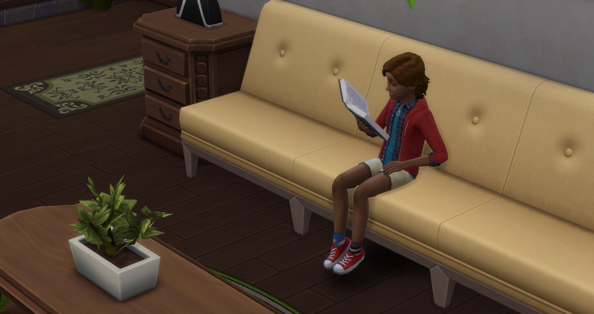 a child sim reading a book the sims 4