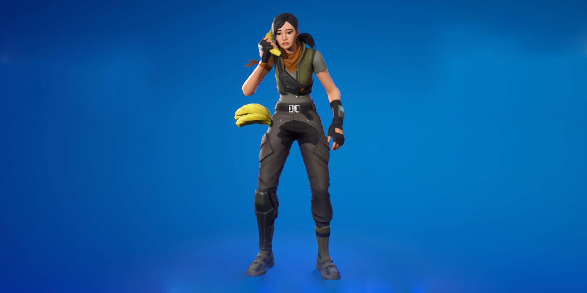 A player character using the Nanner Ringer Emote in Fortnite.