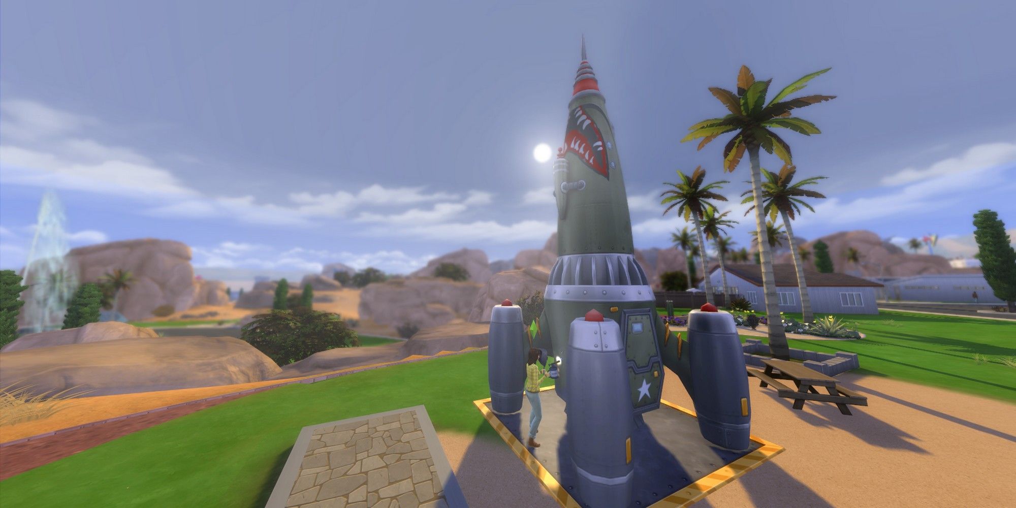 a sim building a rocket in oasis springs the sims 4 rocket science skill