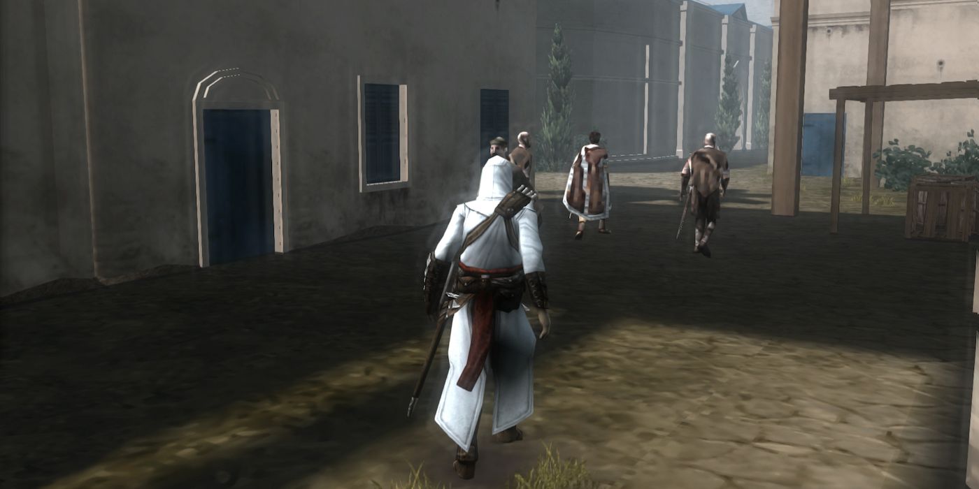 Altair walking through the streets in Assassin's Creed Bloodlines.