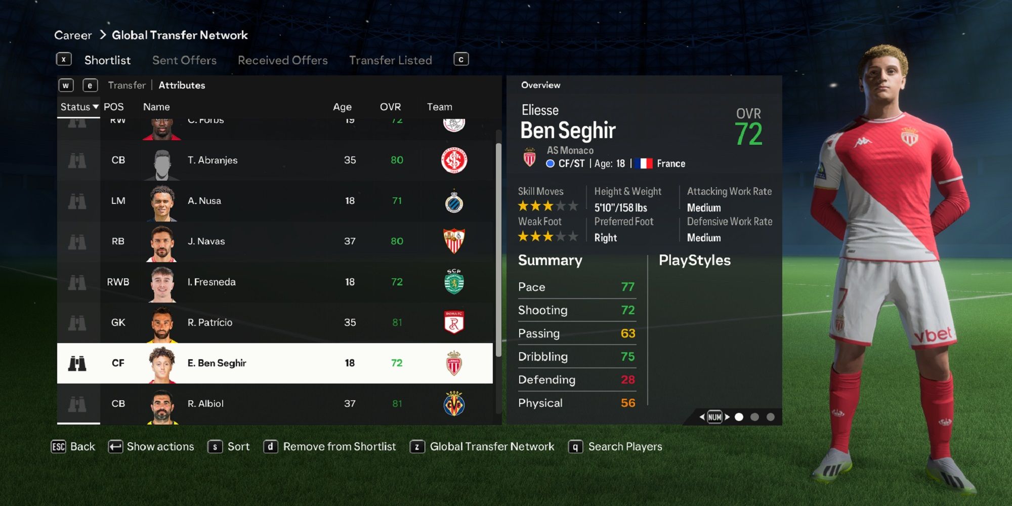 Ein Bild von Eliesse Ben Seghir in EA Sports FC 24