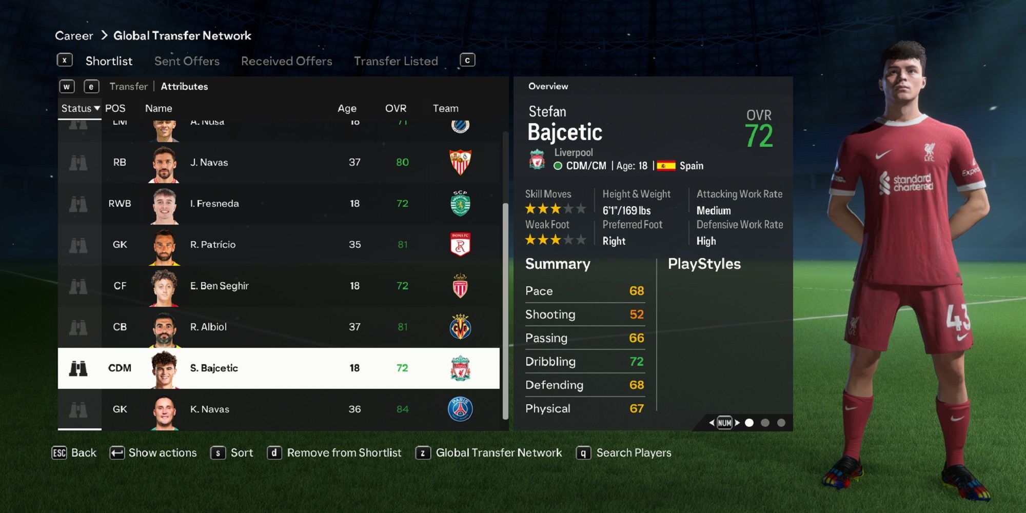 Ein Bild von Stefan Bajcetic in EA Sports FC 24