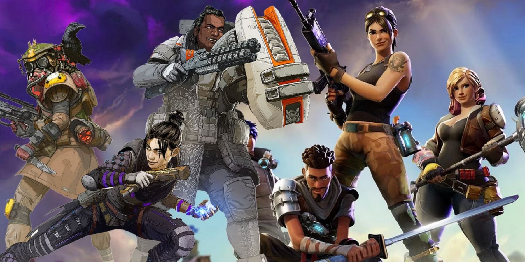 Apex Legends and Fortnite characters stand side by side