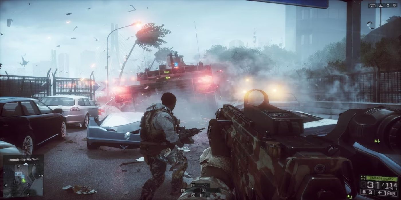 Player using a gun in Battlefield 4