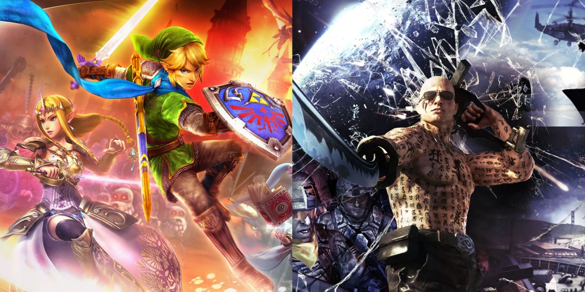 Box art to Hyrule Warriors and Devil's Third.