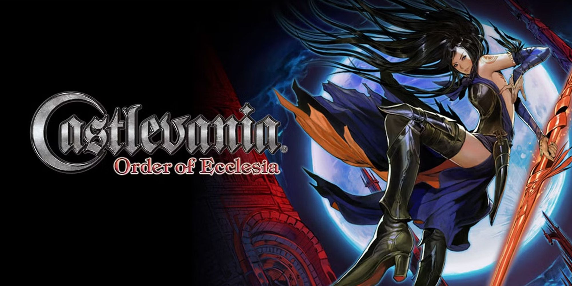Castlevania Order Of Ecclesia: Shanoa in front of the moon