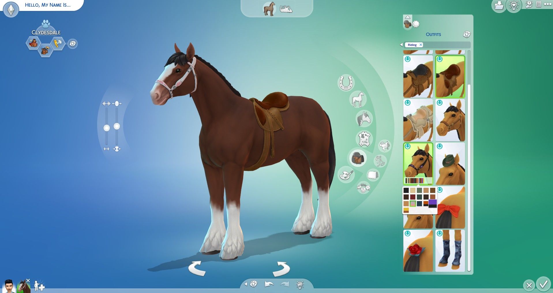 choosing a saddle for a horse outfit sims 4 horse cas