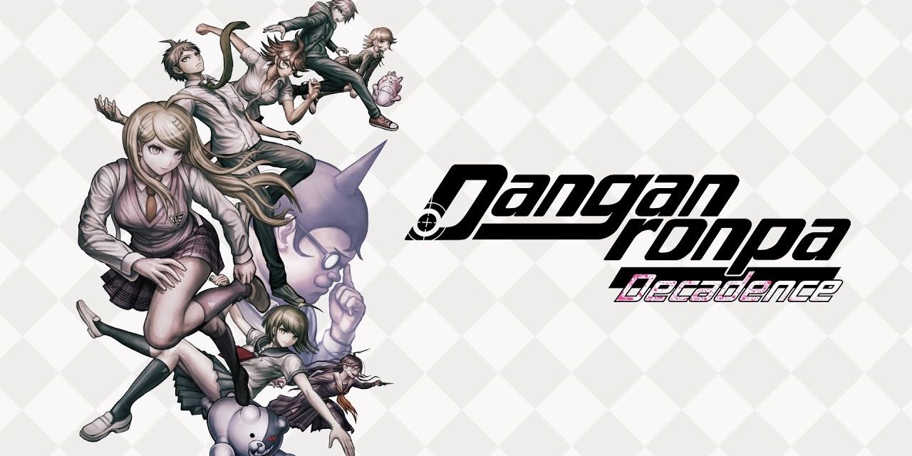 Danganronpa Decadence cover art showing characters from every main game in the series