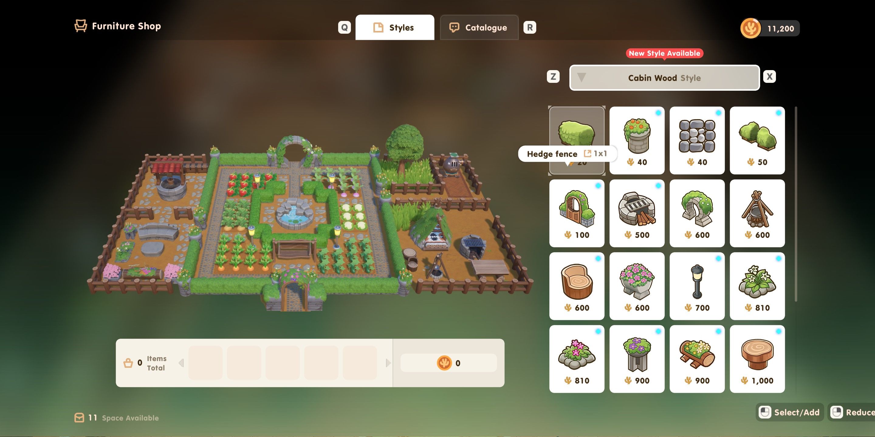 Coral Island: an image of the shop menu for outdoor decorations