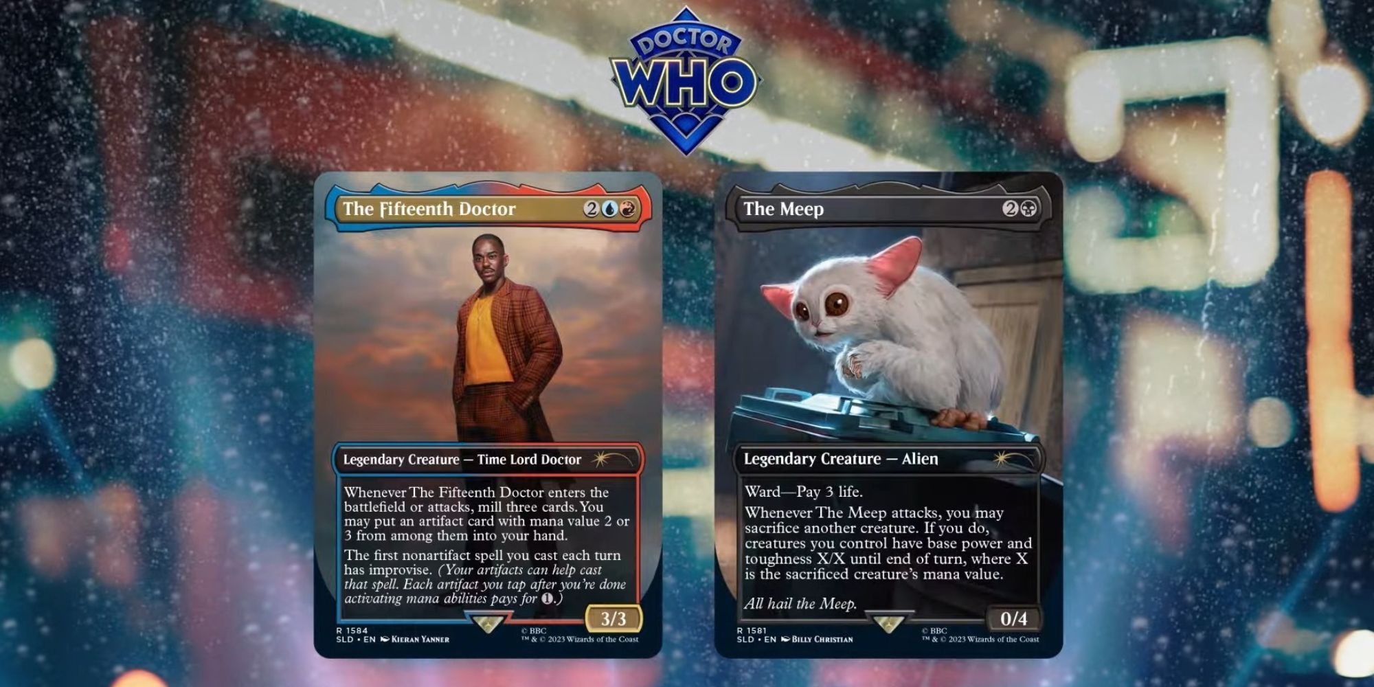 Doctor Who MTG Secret Lair Reveals The Meep And The Fifteenth Doctor