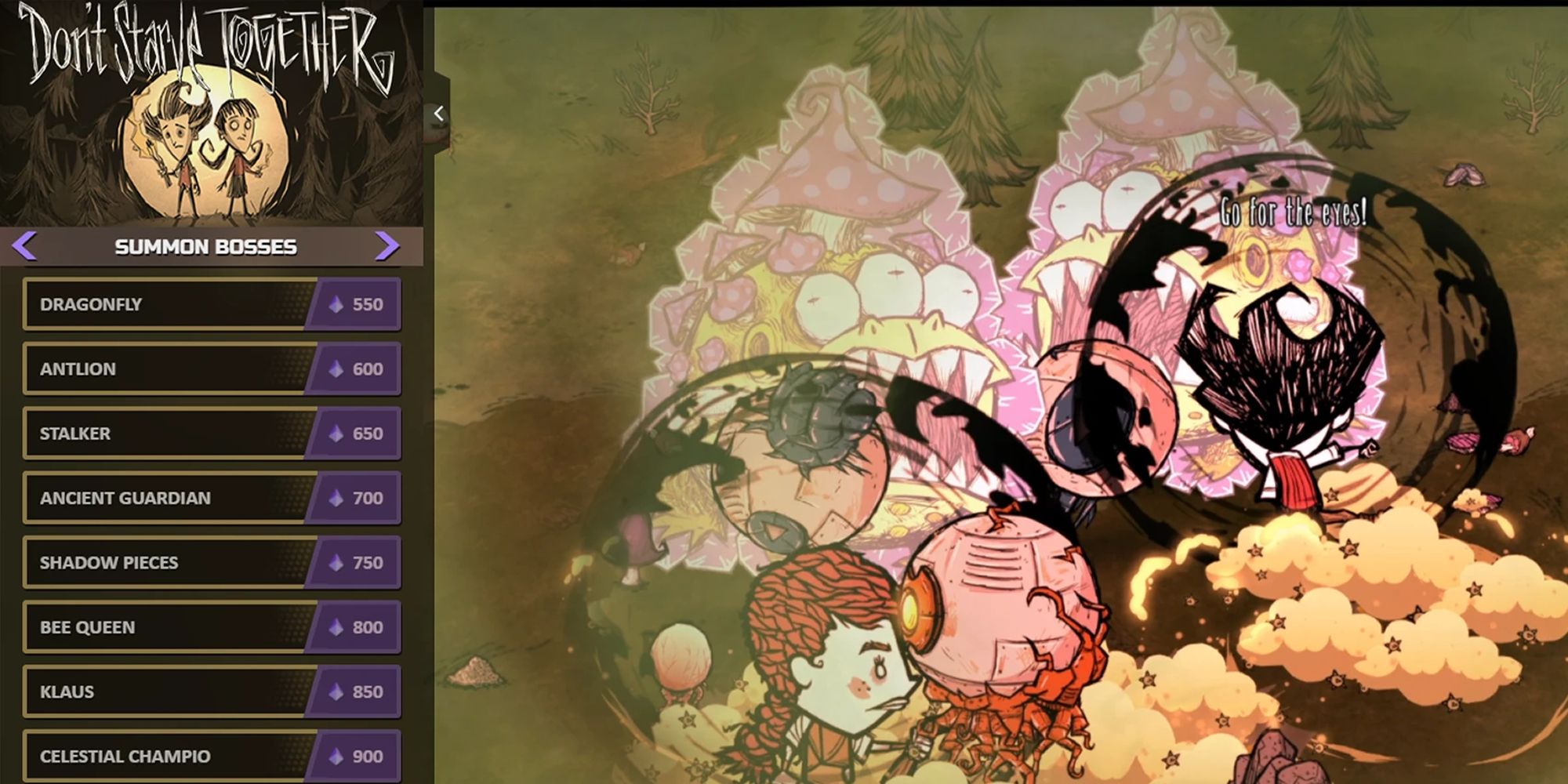 Don't Starve Together Twitch Integration Mod Showing Characters Fighting Aloongside Twitch UI