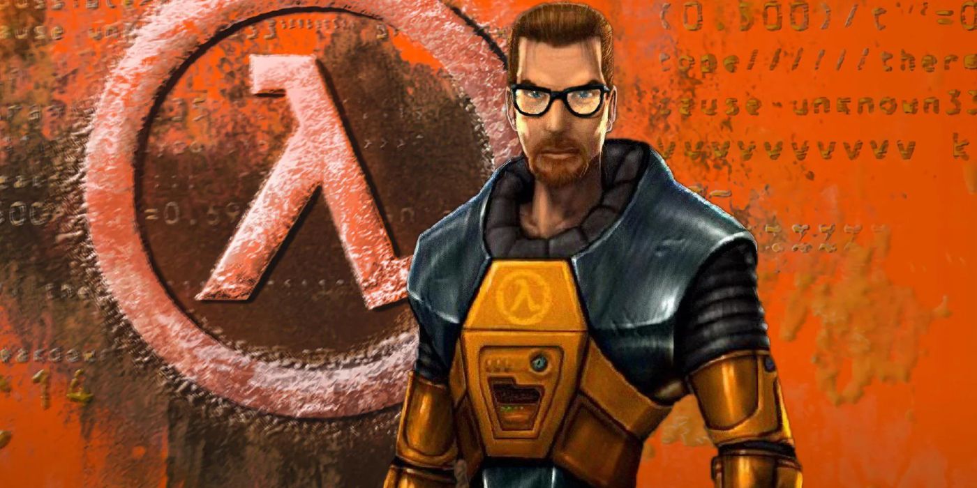 Cover art by Gordon Freeman standing in front of the logo