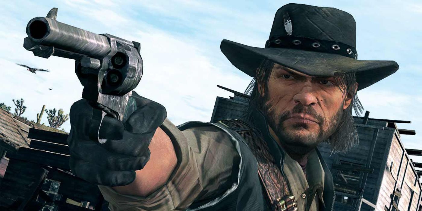 John Marston Holding a Colt Revolver