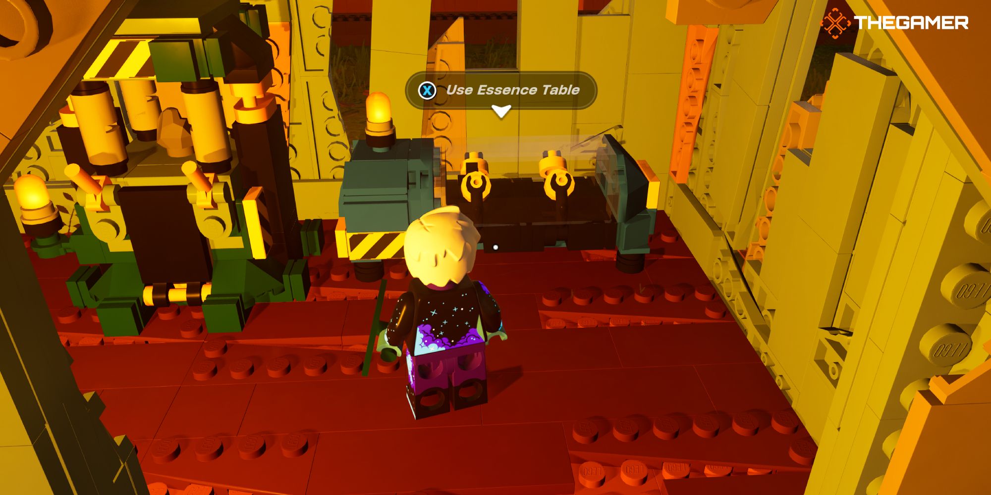 Lego Fortnite: Standing in front of essence table