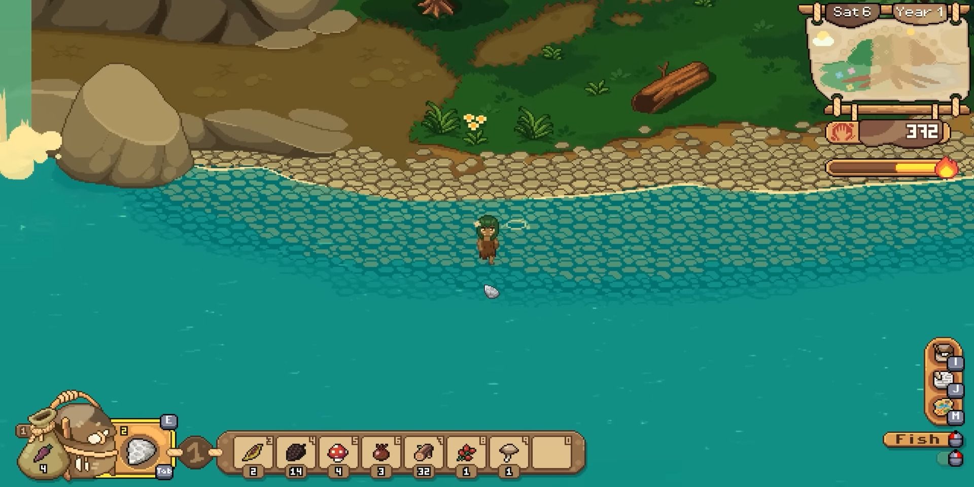 Fishing in the Lake in the Forest in Roots of Pacha