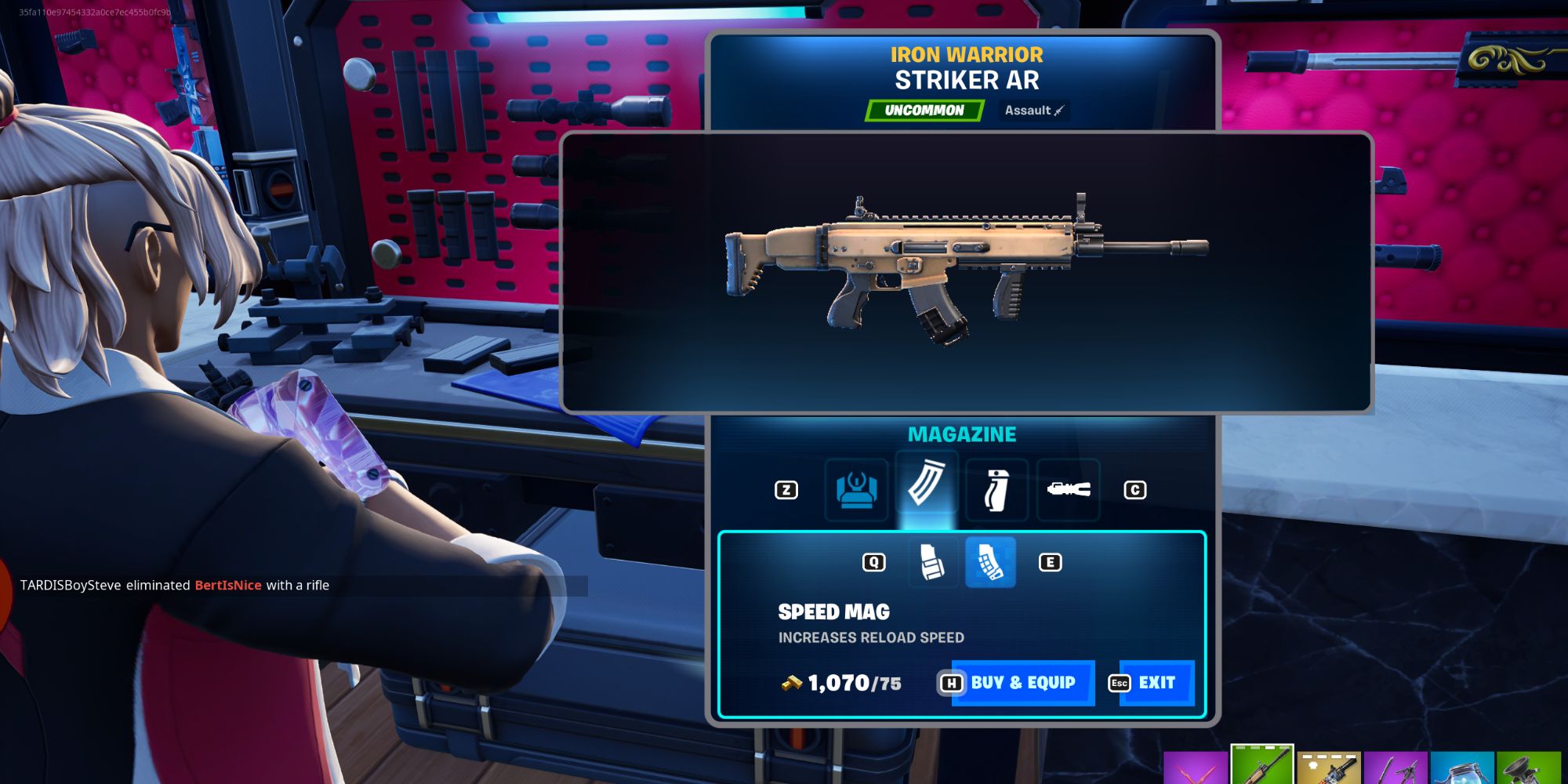 An image from Fortnite of the Speed Mag Attachment, which allows you to reload faster.