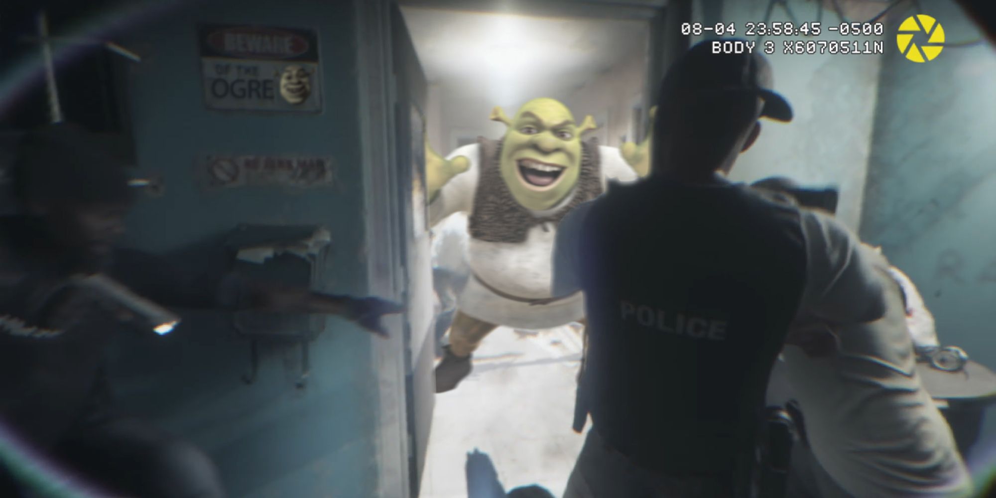 Shrek jumping out a armed invaders in GTA 6