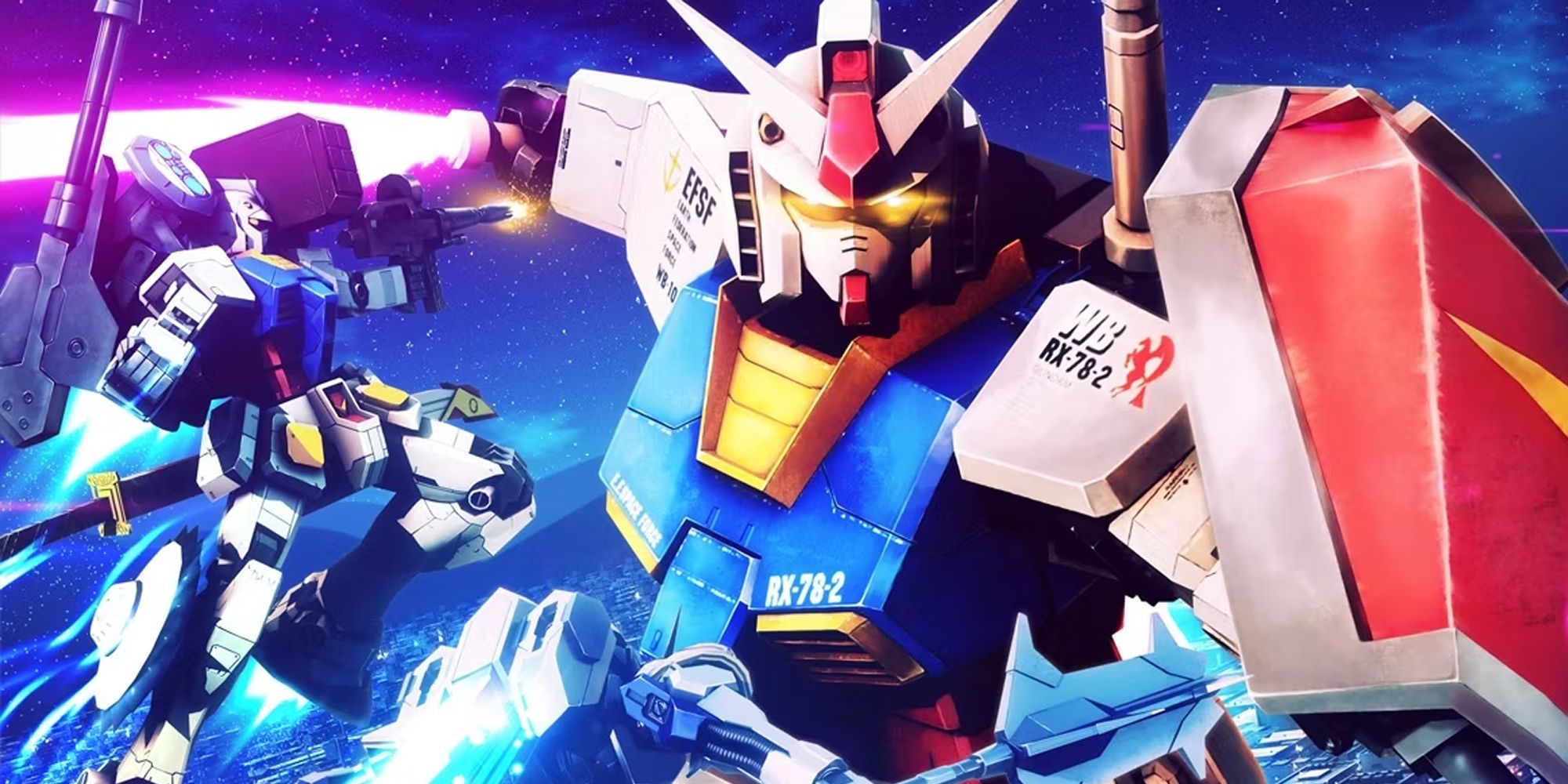 تصویر Gundam Breaker 3 که A Close Up Of A Gundam را نشان می دهد.