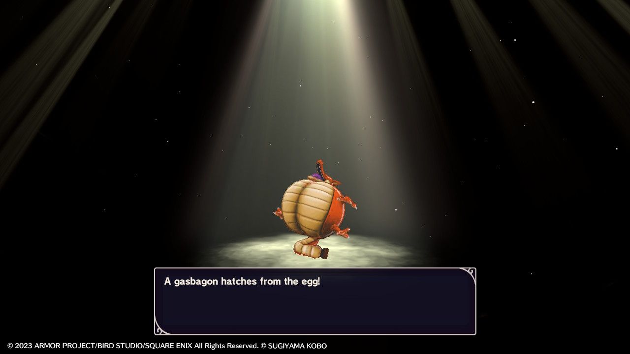 Hatching a dragon from an egg in Dragon Quest Monsters The Dark Prince