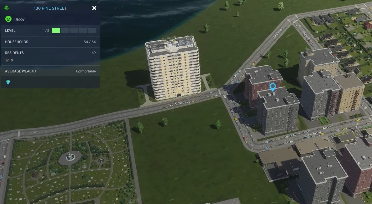 Haus aus der Draufsicht in Cities: Skylines 2.