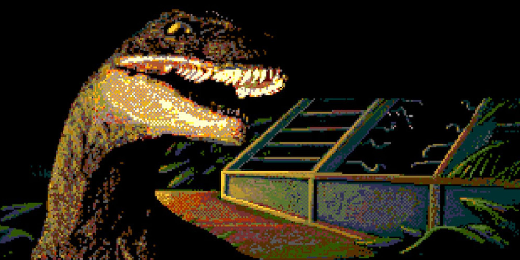 Jurassic Park Classic Games Collection raptor by a pen