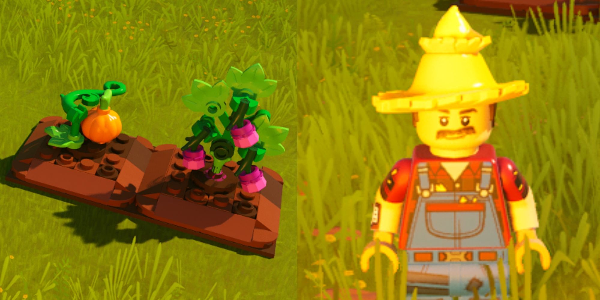 LEGO Fortnite Kürbis- und Himbeerpflanzen bereit zur Ernte und Heusamen-NPC