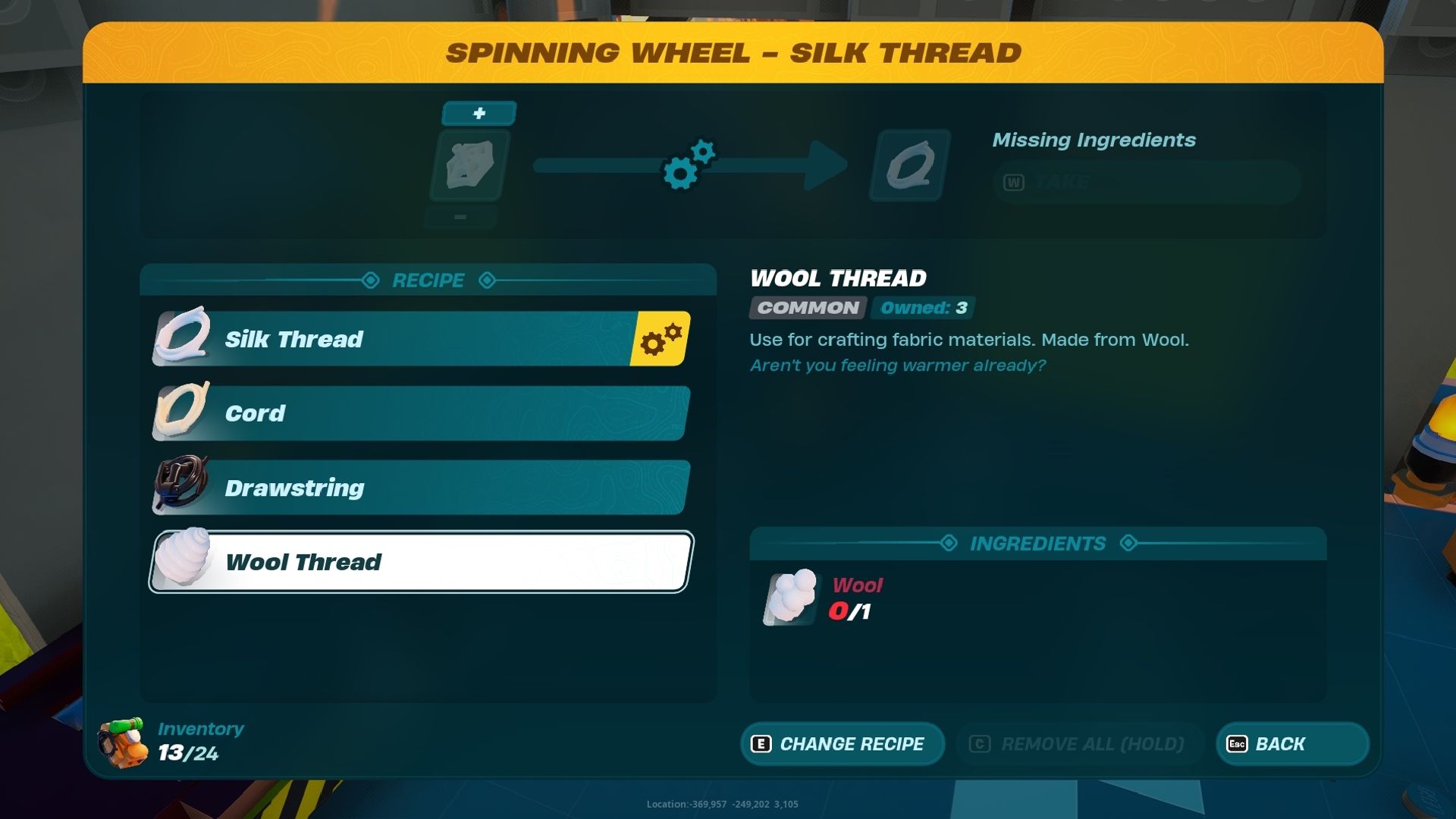 lego fortnite spinning wheel crafting interface