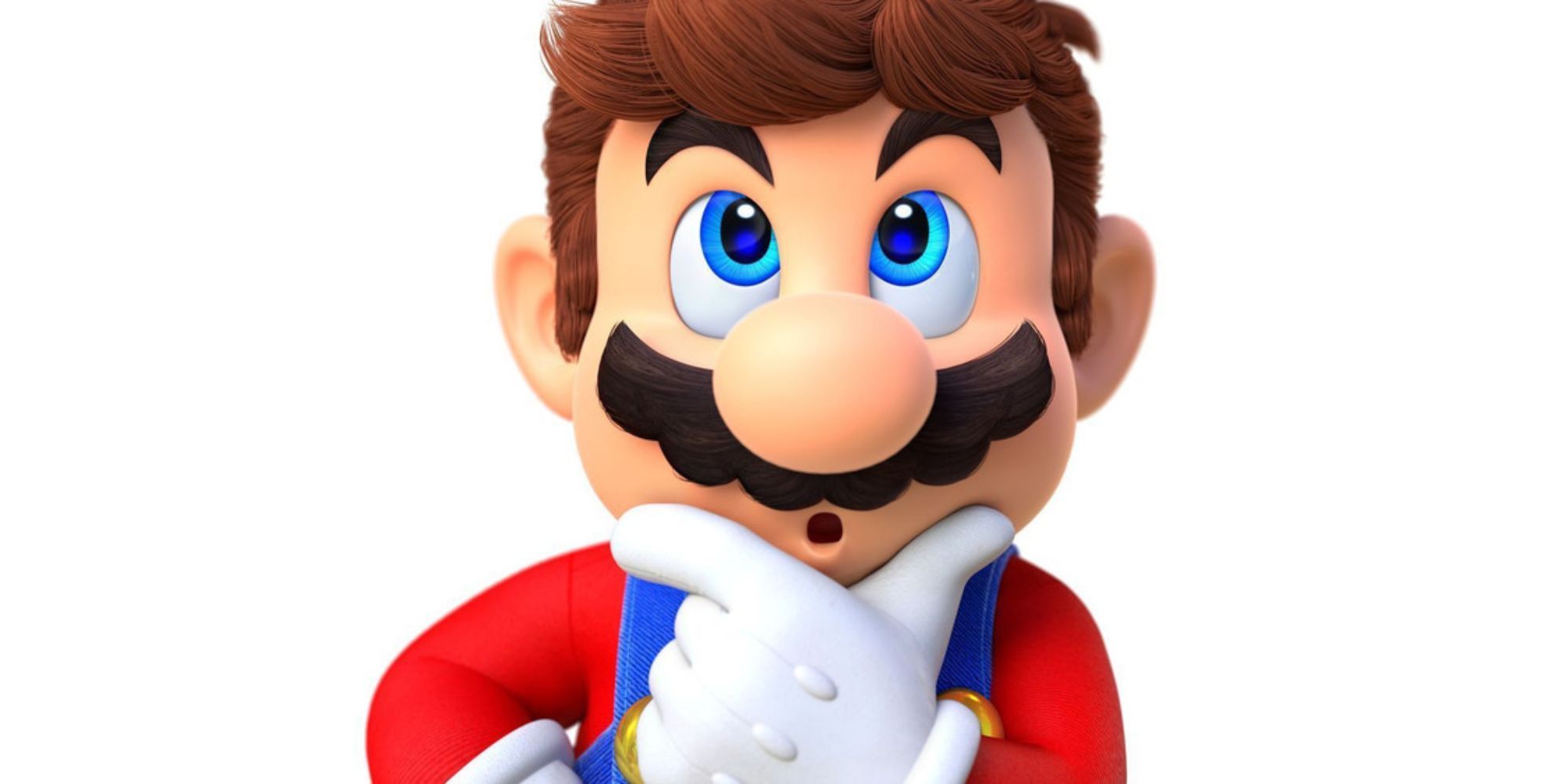 Mario denkt in der Schlüsselkunst für Super Mario Odyssey.