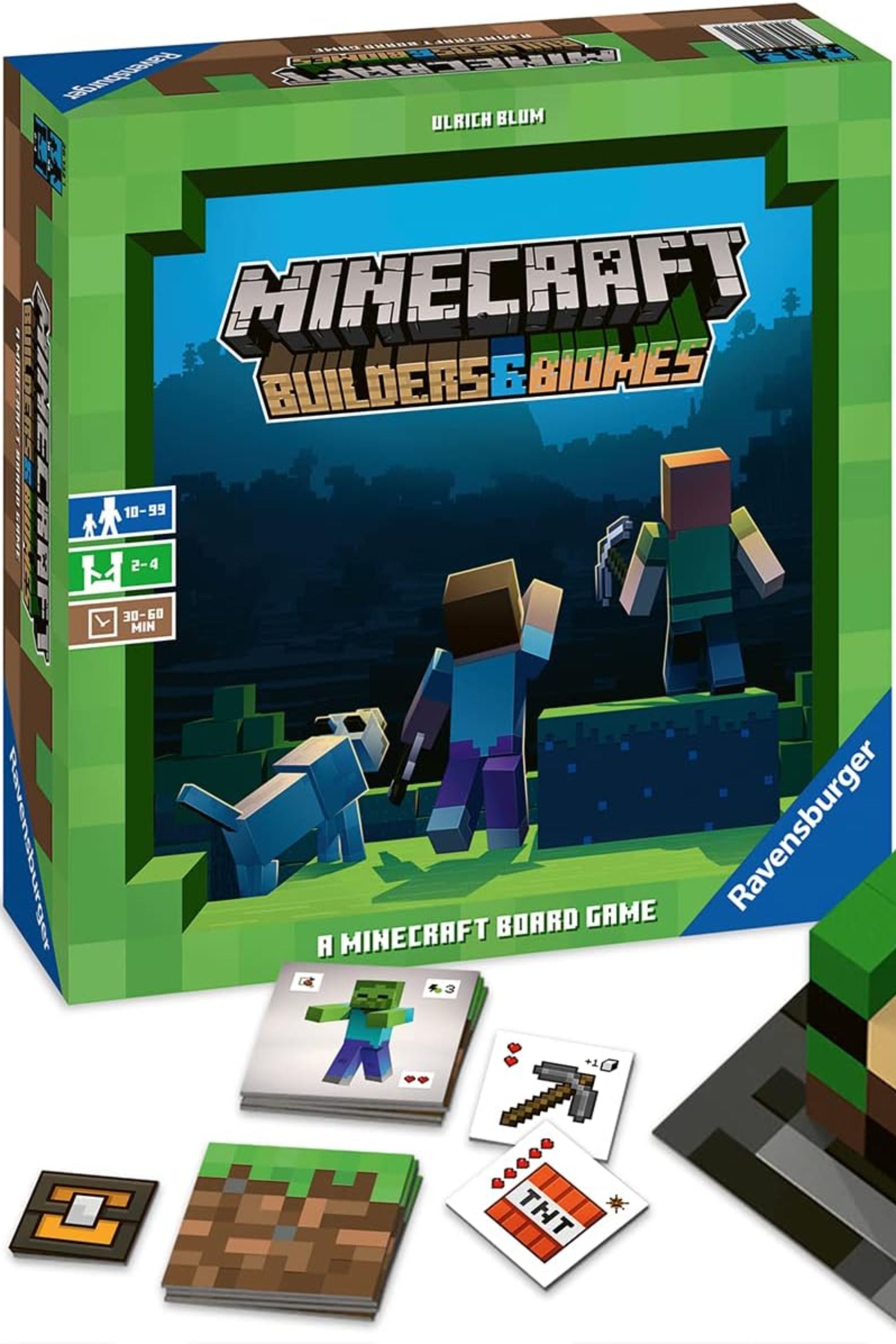 Produktbild des Brettspiels „Minecraft Builders and Biomes“.