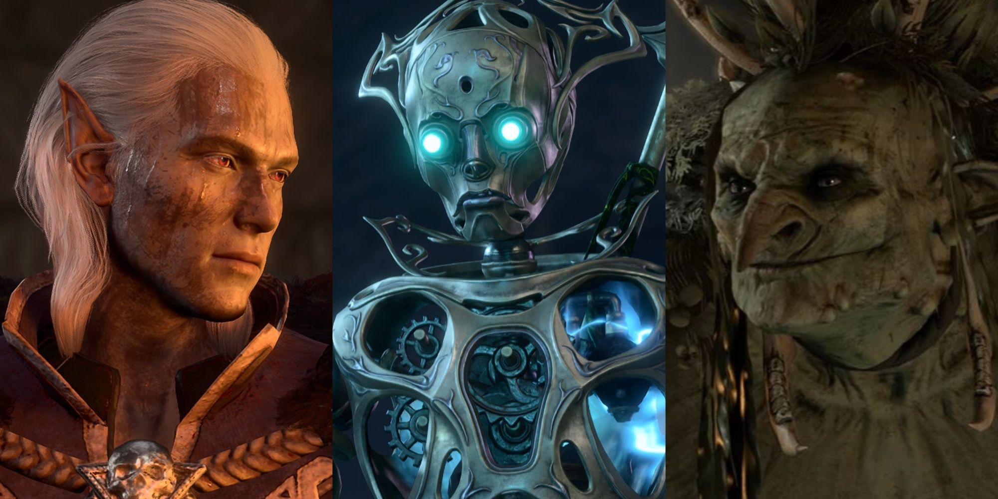 Collage of Nere, Bernard, and Auntie Ethel as Honour Mode Affected Bosses with Legendary Actions in Baldur's Gate 3
