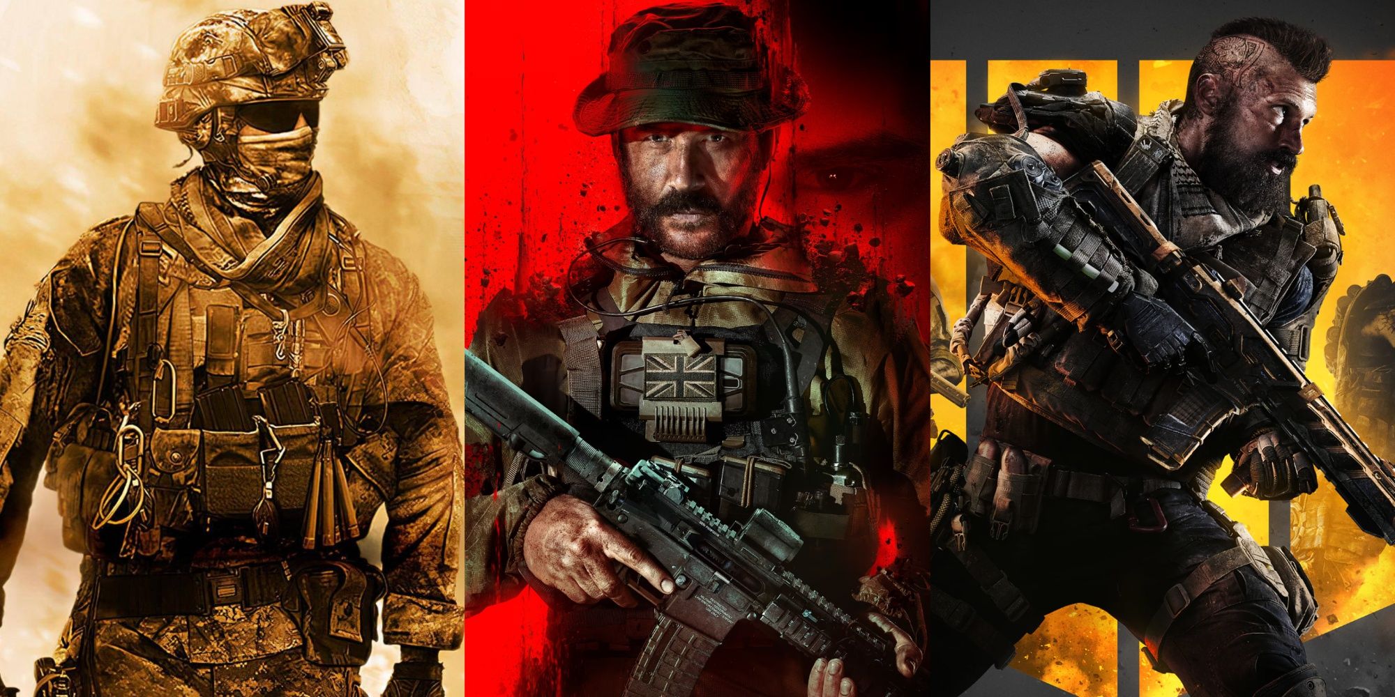 characters from modern warfare 2, modern warfare 3, and black ops 4