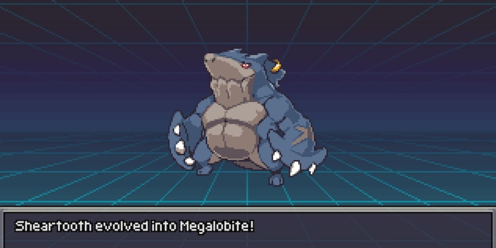 The Megalobite evolution screen from Coromon.
