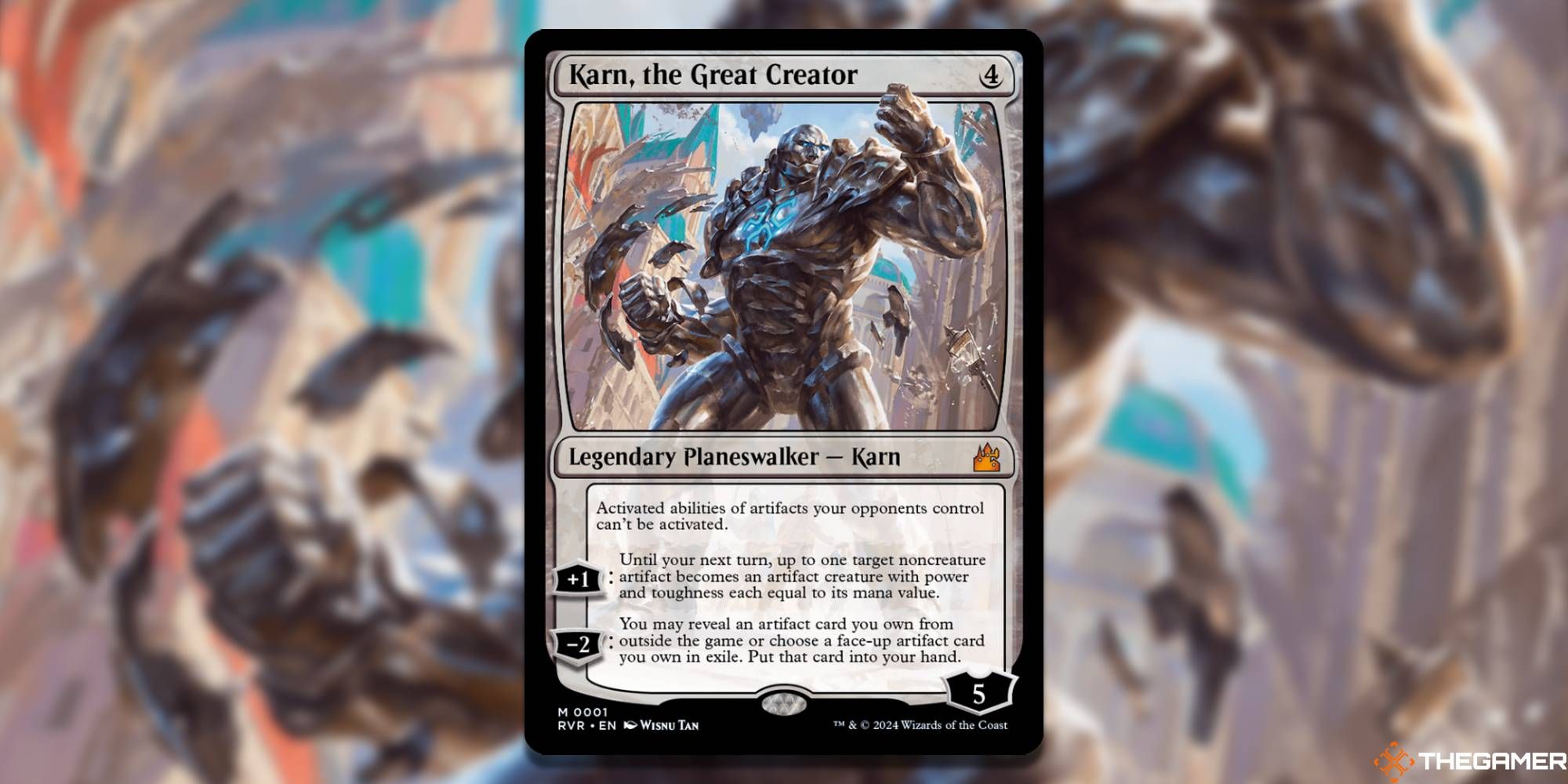 MTG Karn the Great Creator-Karte und Kunsthintergrund