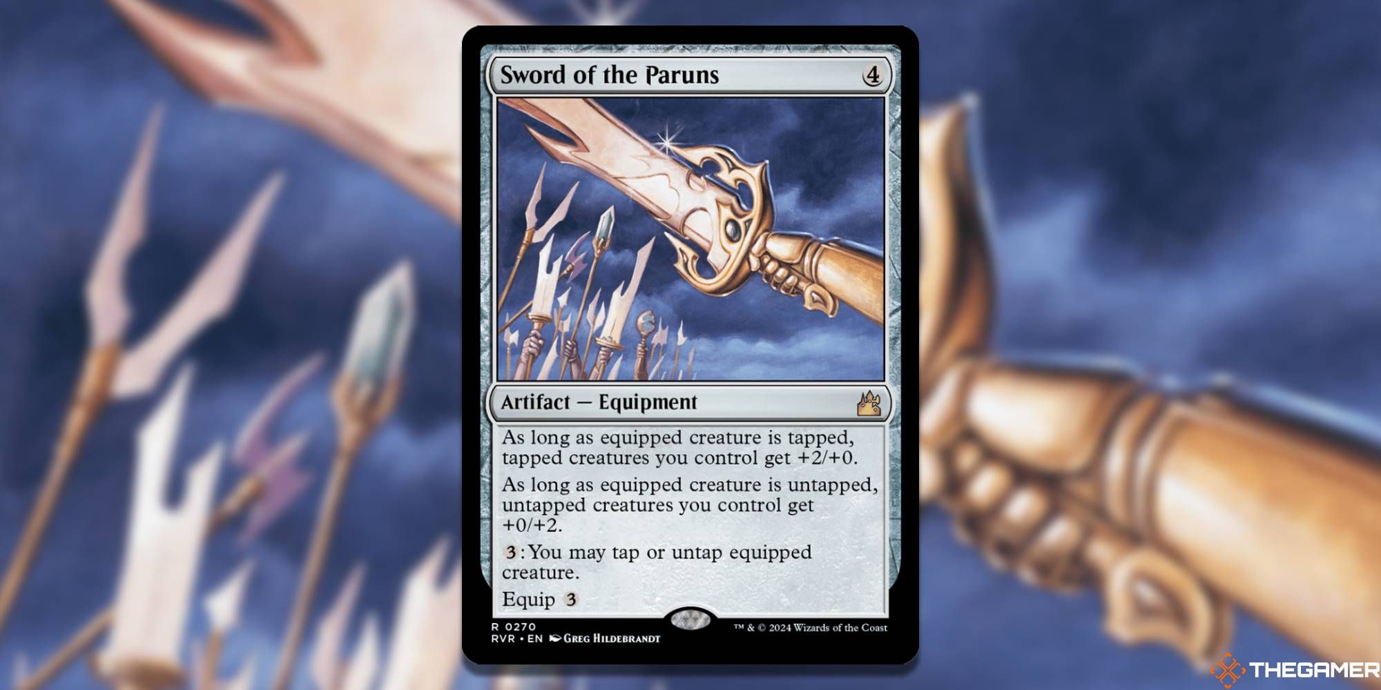 MTG Sword of the Paruns-Karte und Kunsthintergrund