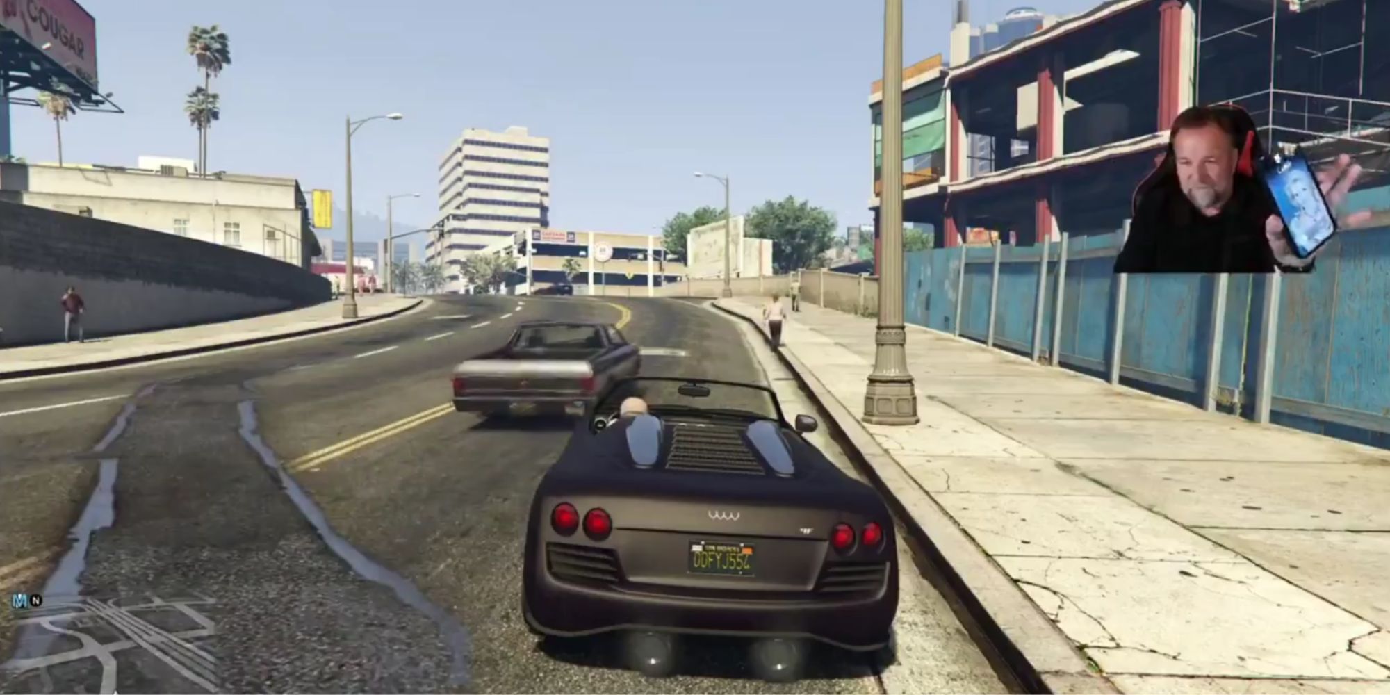Ned Luke getting swatted during his GTA 5 livestream.