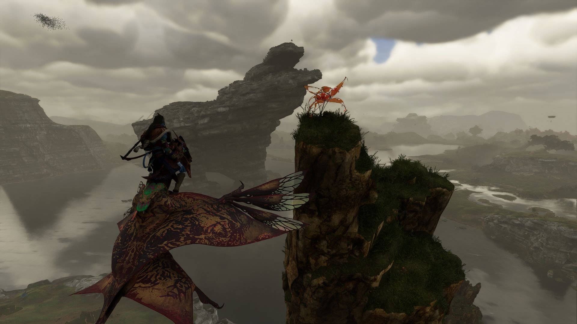 Player is flying with his Ikran near a Windswept kite Avatar Frontiers of Pandora