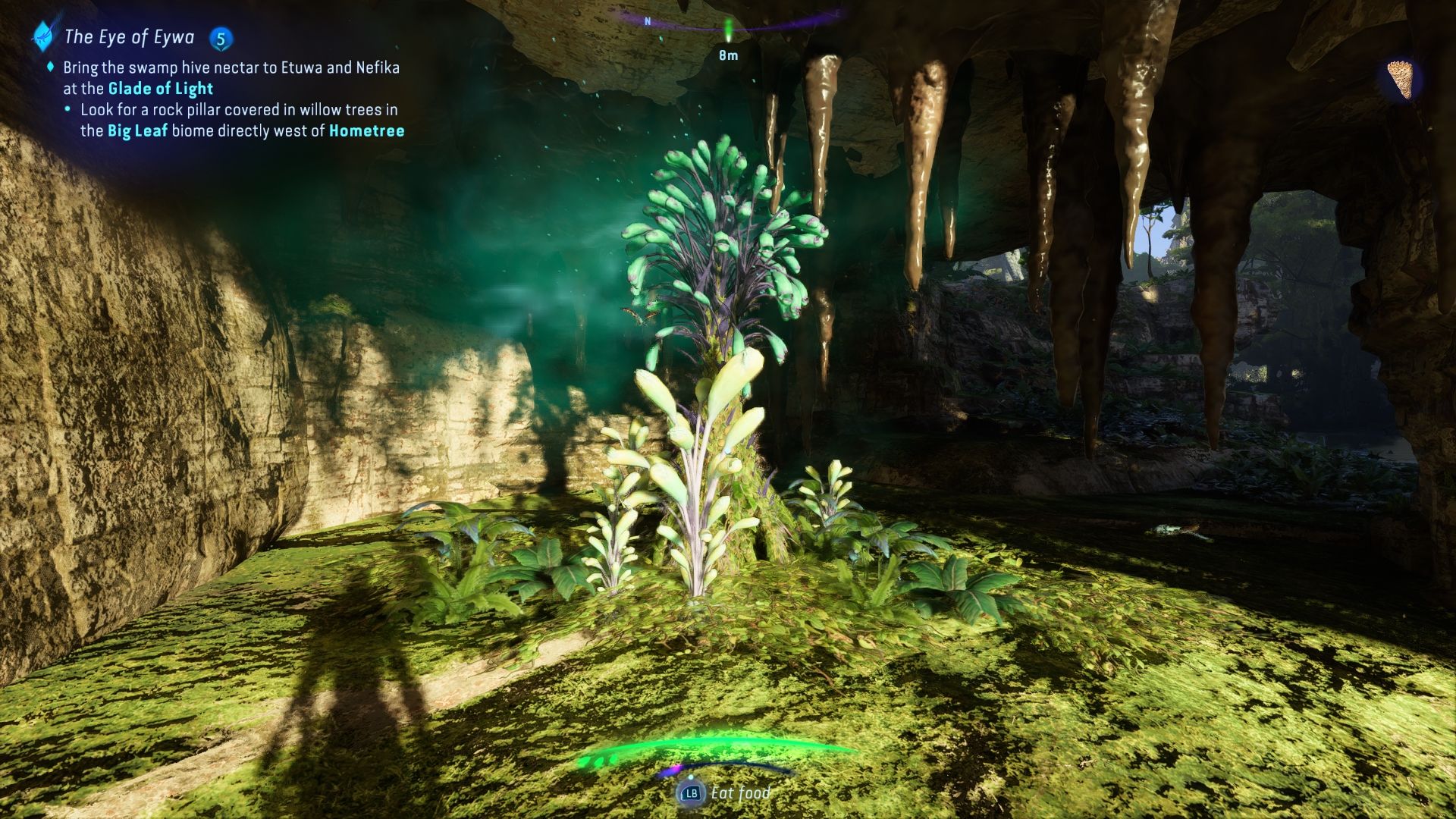 Spieler steht neben einem Bellsprigs-Avatar Frontiers of Pandora